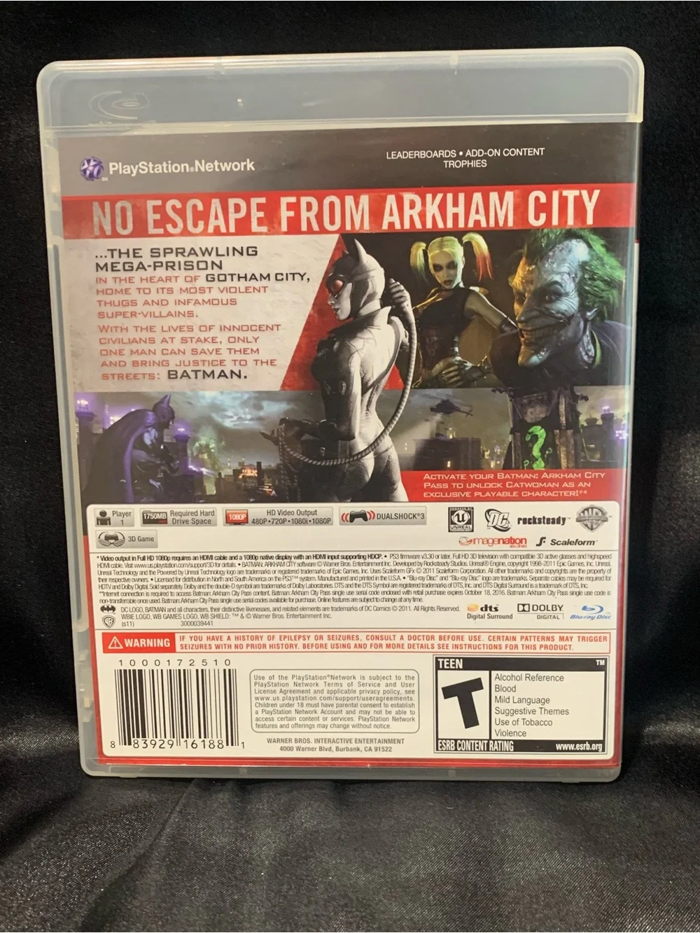 BATMAN Arkham City PS3 Video Game DC Rated T EUC